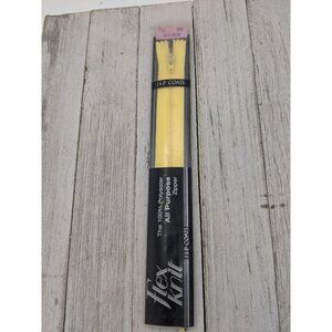 Vintage J&P Coats Flex Knit All Purpose Zipper 7" Yellow 157-A